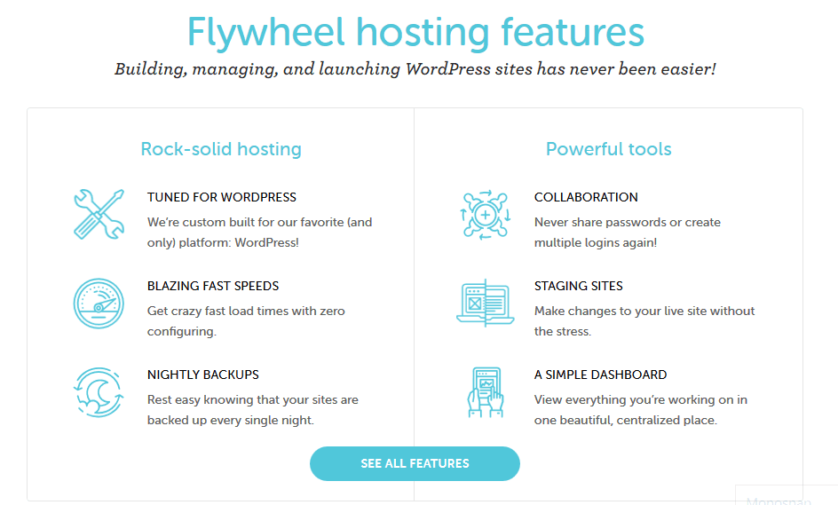 Flywheel Hosting Features Flywheel Hosting Features