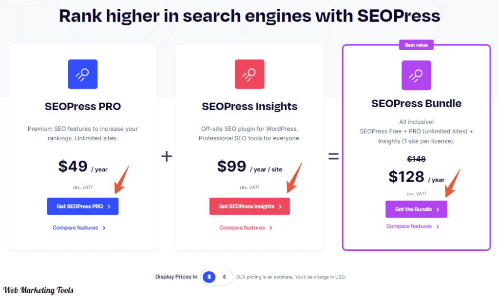 SEOPress Plans SEOPress Plans