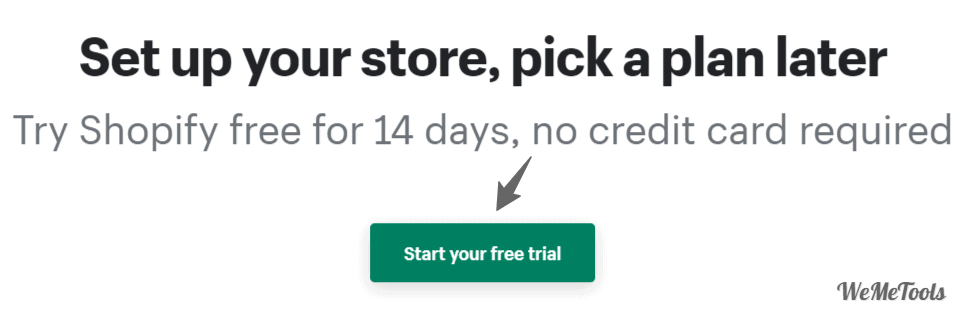 Shopify Free Trial shopify 14 days trial