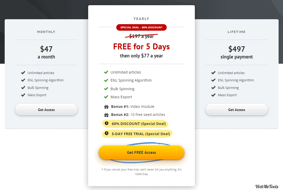 Spin Rewriter Pricing Spin Rewriter Pricing Plans