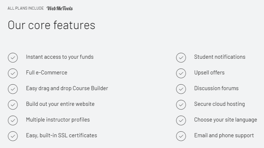 Thinkific Features in All Plans Thinkific Features in All Plans