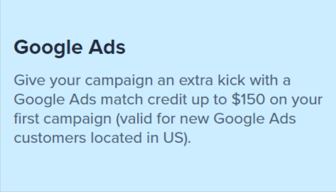 Bluehost Google Ads Credit