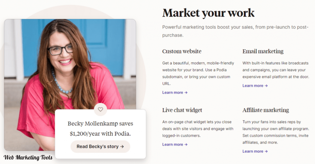Podia Marketing Features Podia Marketing Features