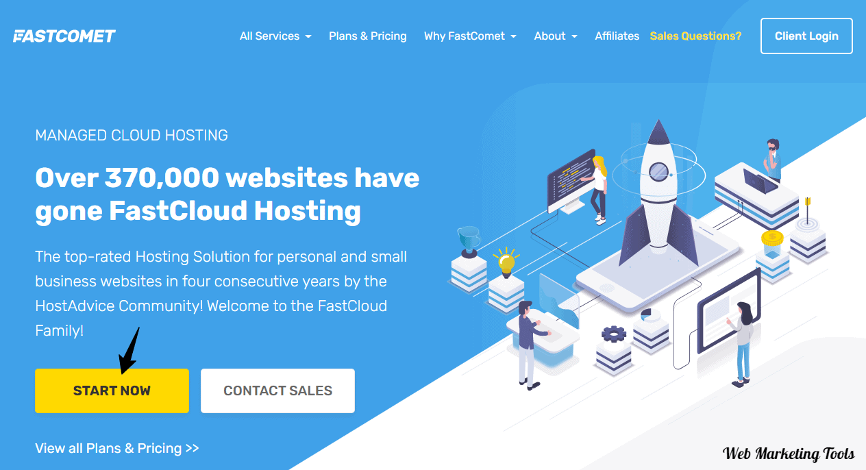 FastComet Managed Cloud Hosting home page FastComet Managed Cloud Hosting home page