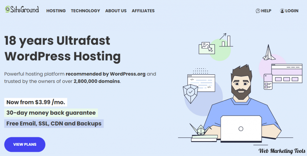 Siteground hosting home page Siteground hosting home page