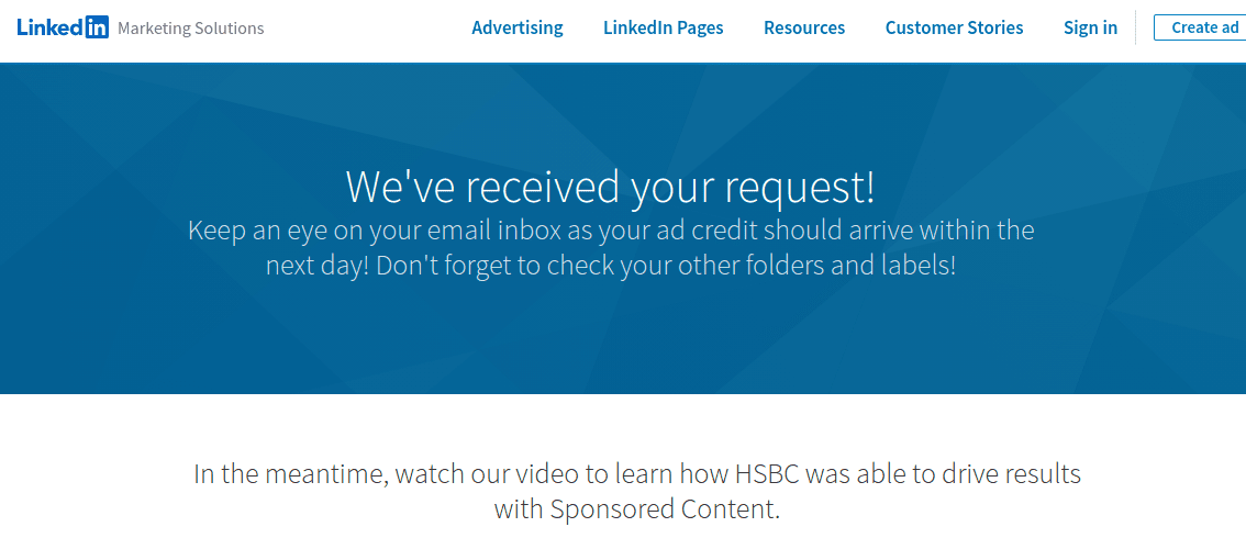 Linkedin Ad Credit