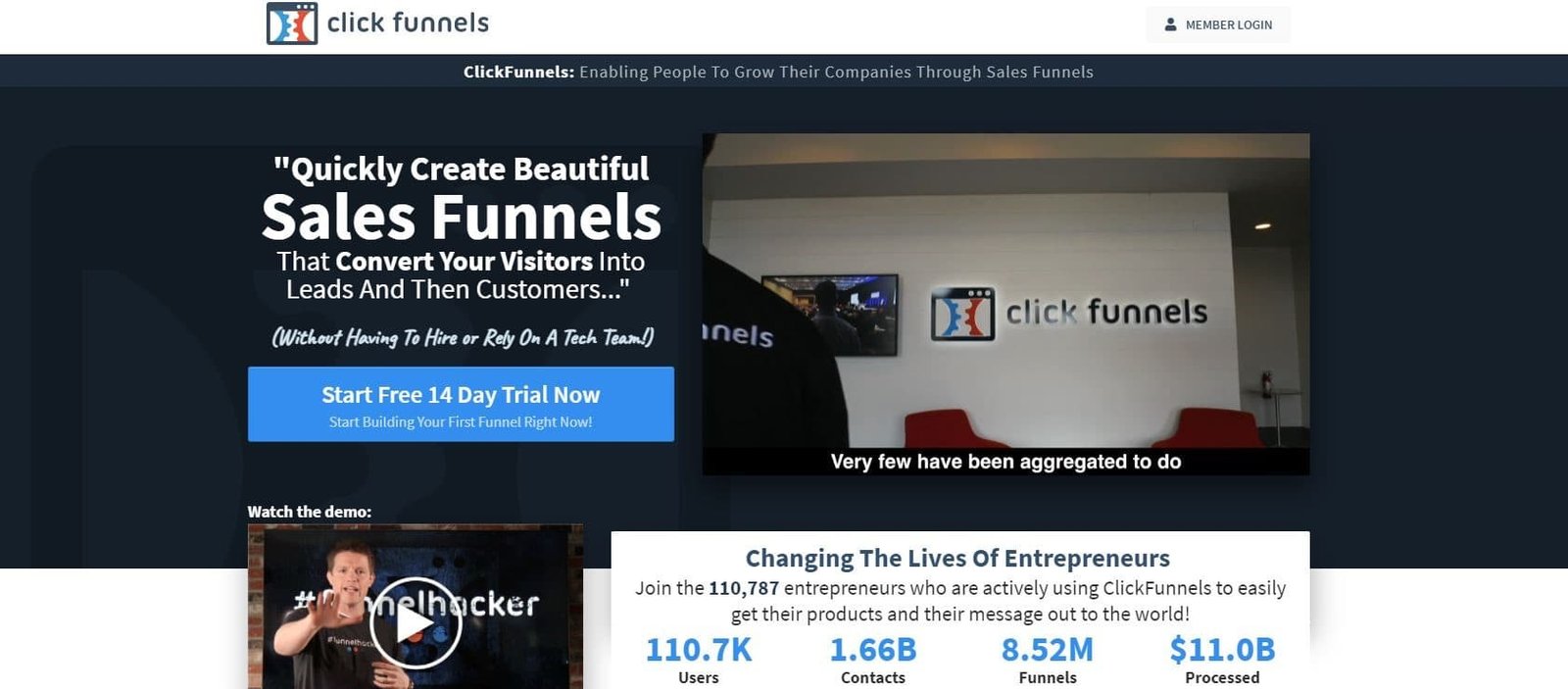 Clickfunnels mainpage Clickfunnels mainpage