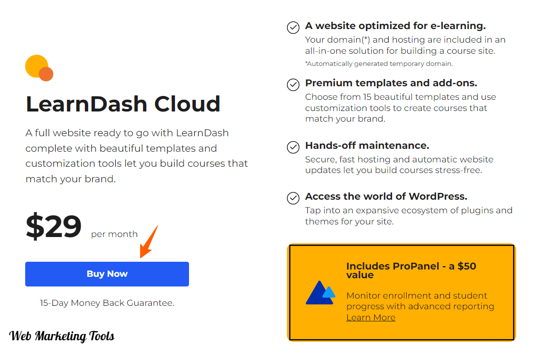 LearnDash Cloud Pricing Plan LearnDash Cloud Pricing Plan