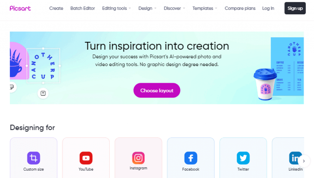 Picsart Picsart home page