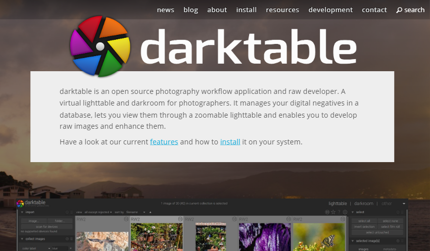 darktable Darktable home page