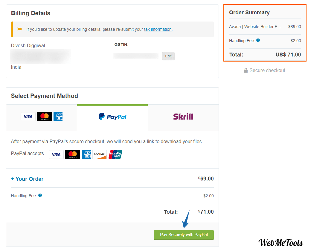 Avada Checkout Page Regular Price Avada Checkout Page Regular Price