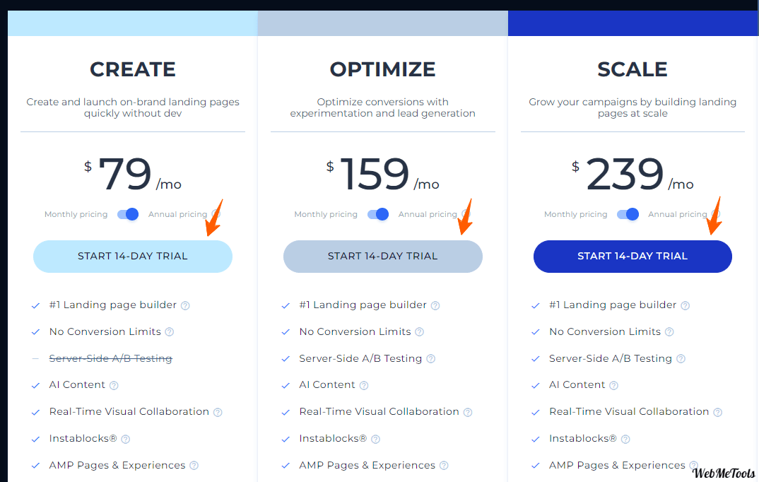 Instapage Pricing Plans Annual Instapage Pricing Plans Annual