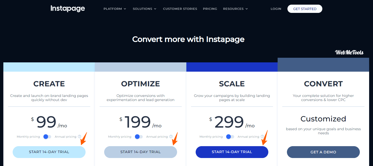 Instapage Pricing Plans Instapage Pricing Plans