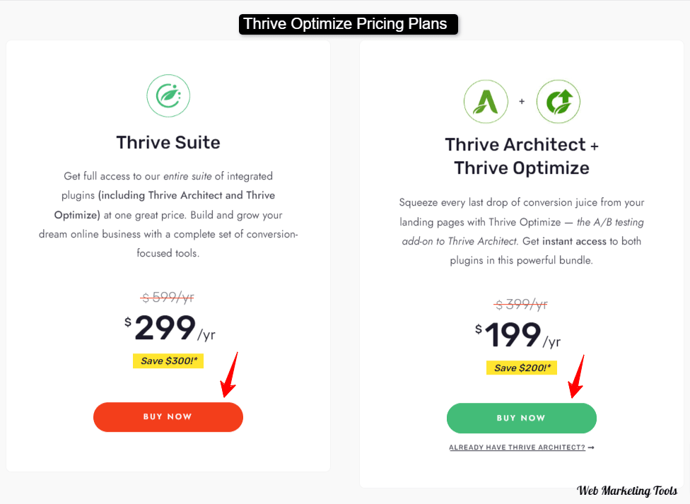 Thrive Optimize The Best A B Testing Plugin for WordPress 1 Thrive Optimize Plans