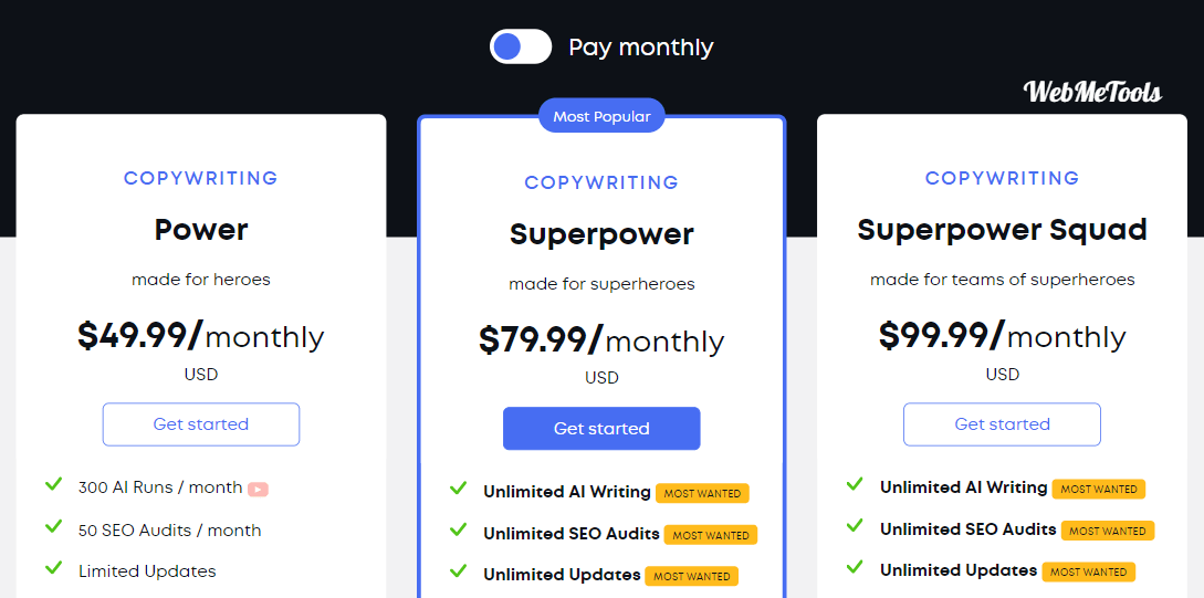 ClosersCopy Pricing Plan Monthly ClosersCopy Pricing Plan Monthly