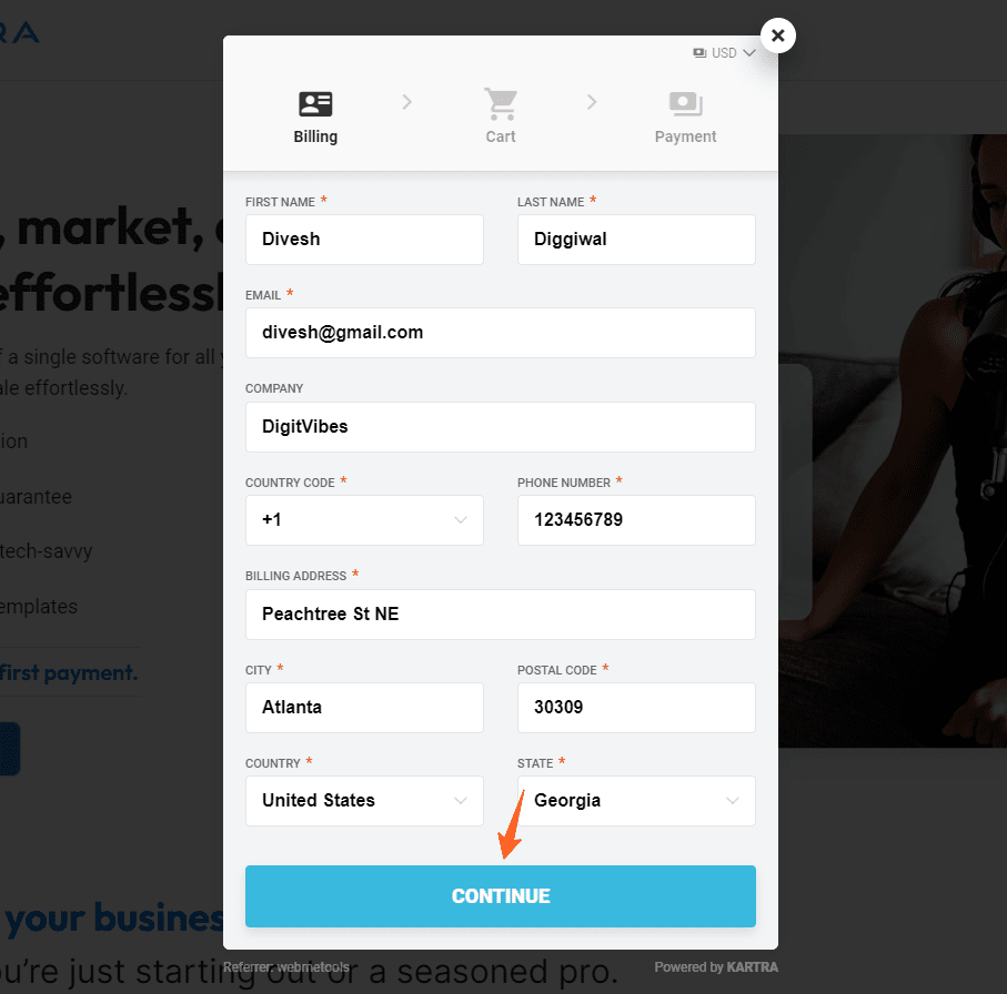 Kartra Coupon Code Billing Information Step Kartra Coupon Code Billing Information Step