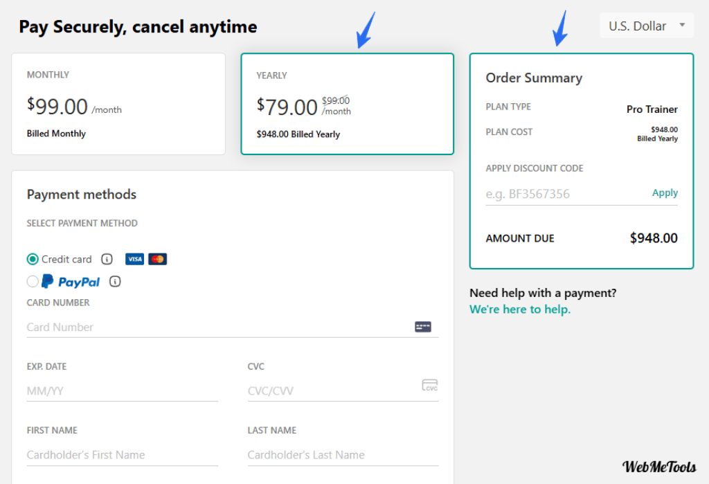 LearnWorlds Account Billing Checkout Page LearnWorlds Account Billing Checkout Page
