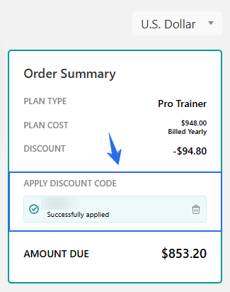 LearnWorlds Checkout With Apply Coupon LearnWorlds Checkout With Apply Coupon Box