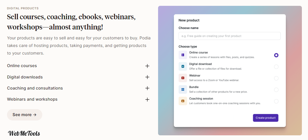 Podia Course Digital Product Features Podia Course Digital Product Features