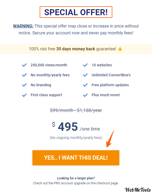 ConvertBox Lifetime Deal Price Regular ConvertBox Lifetime Deal Price Regular