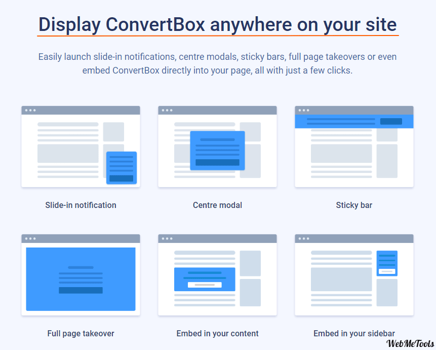 ConvertBox Website Display Option ConvertBox Website Display Option