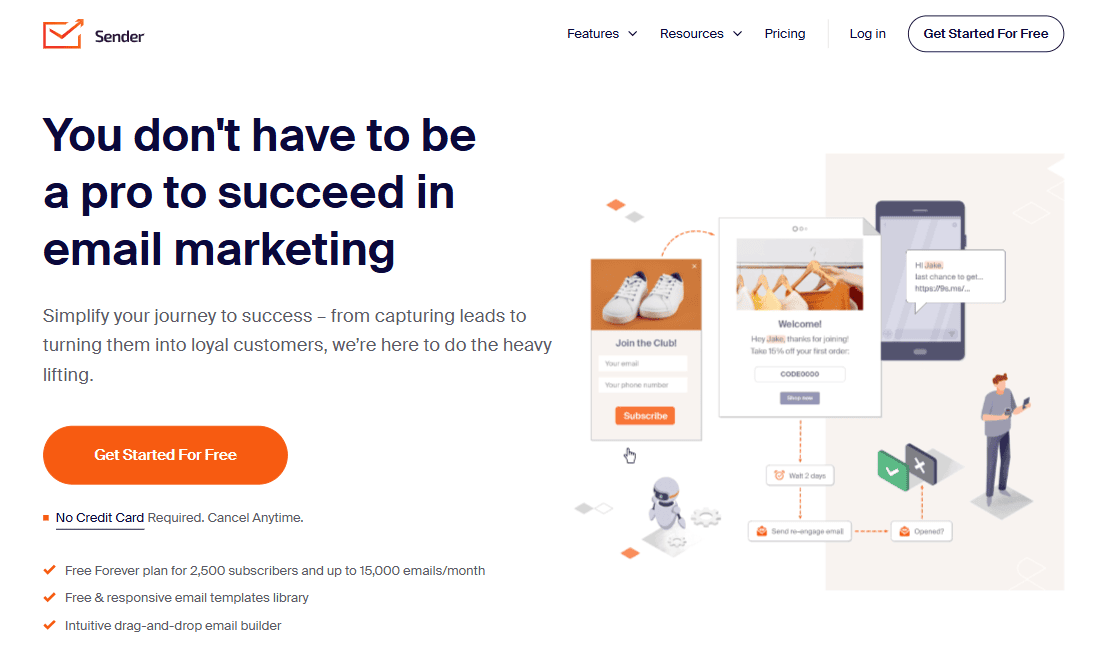 Sender Website Homepage Sender Website Homepage