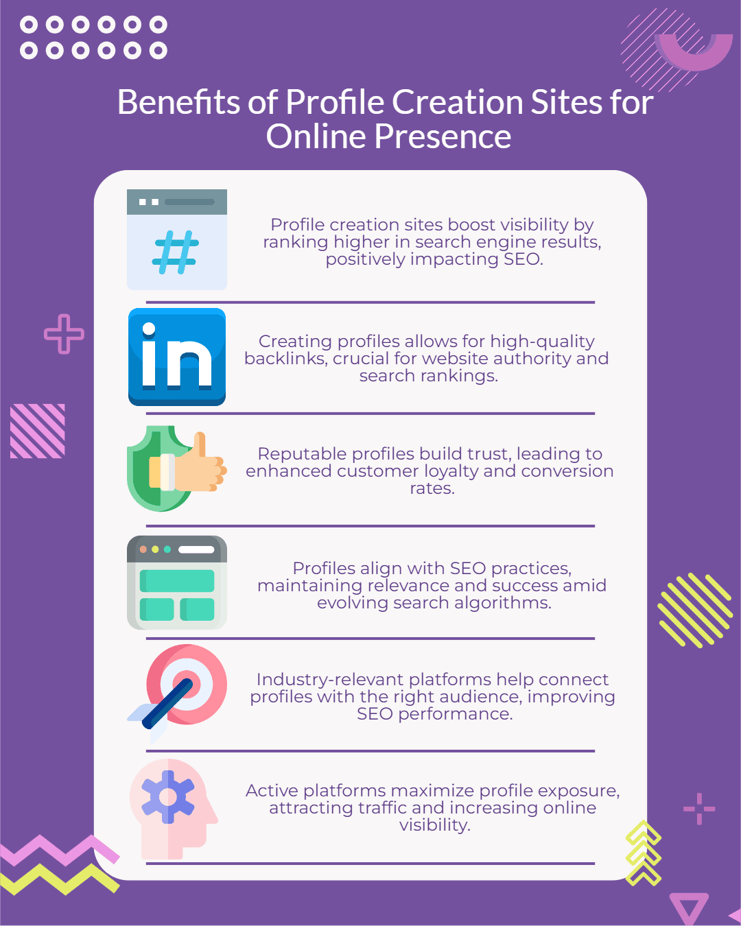 Benefits of Profile Creation Sites