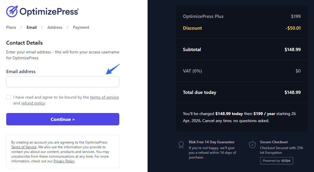 Create Account Account OptimizePress