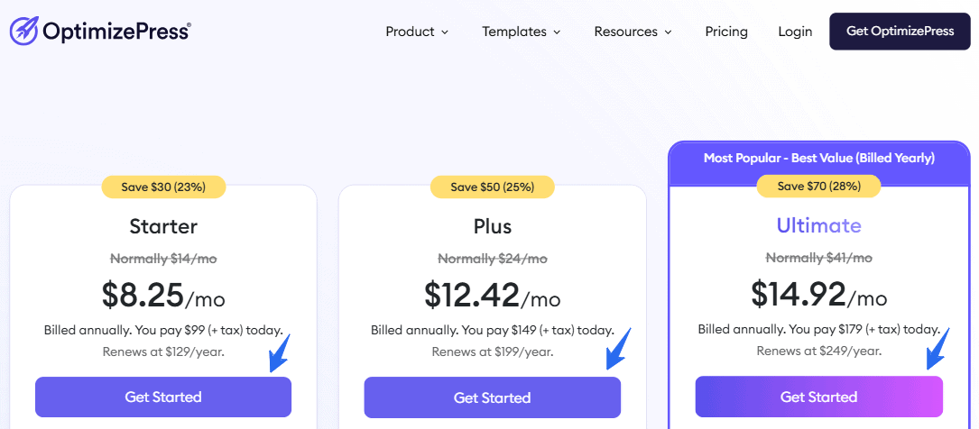 Optimizepress Pricing Plans