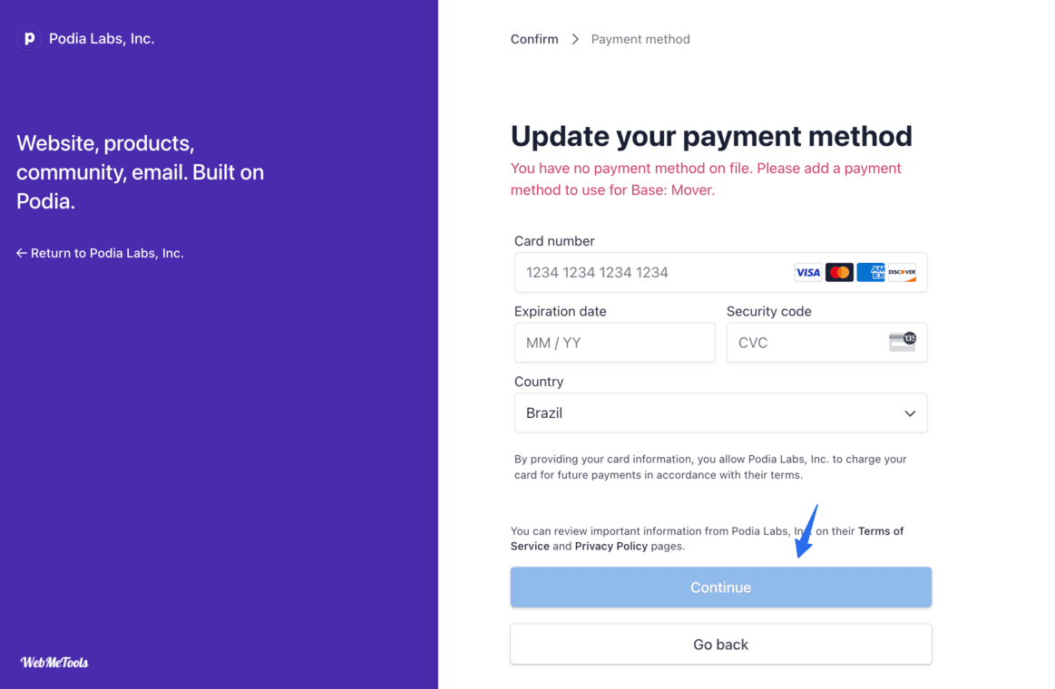 Podia make the payment Podia-make-the-payment