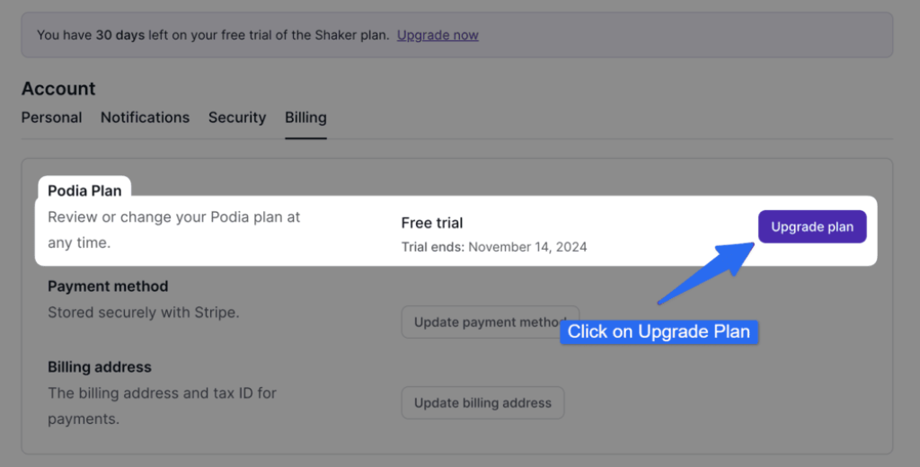 Podia upgrade plan Podia upgrade plan